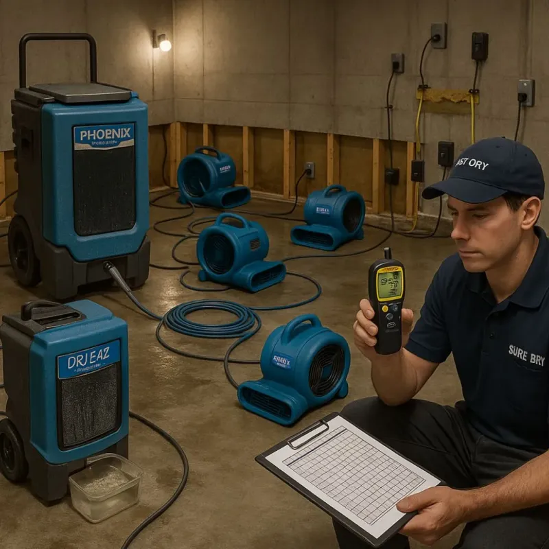 Structural Drying and Dehumidification process in Atascadero, CA